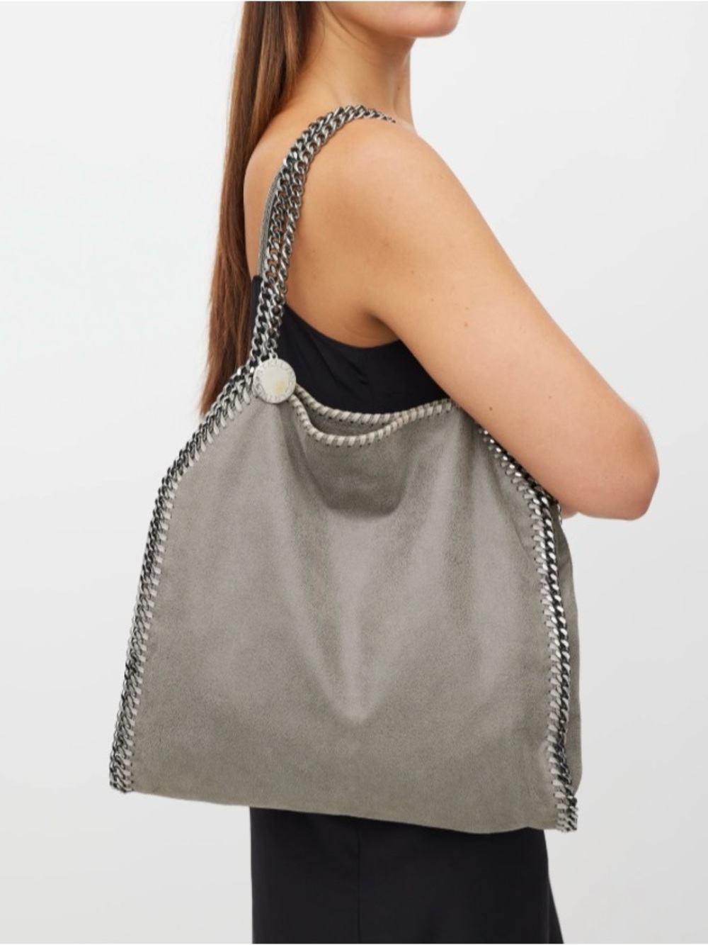 Stella McCartney Grey Chain-Trim Falabella Tote